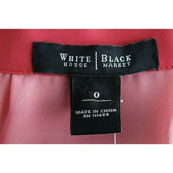 White House Black Market $178 Sz 0 Coral Pink Hi Lo Silky Poly Dress - Picture 7 of 8